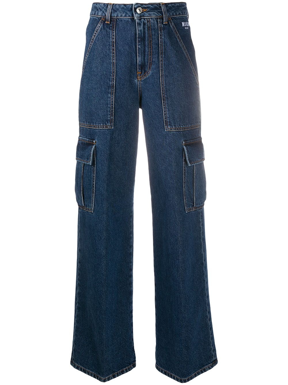 wide-leg cargo jeans - 1