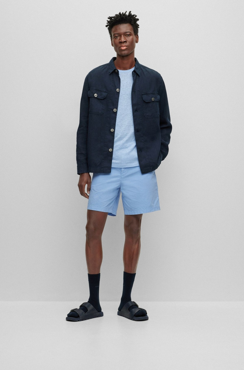 BOSS REGULAR-FIT SHORTS IN PAPER-TOUCH STRETCH COTTON outlook