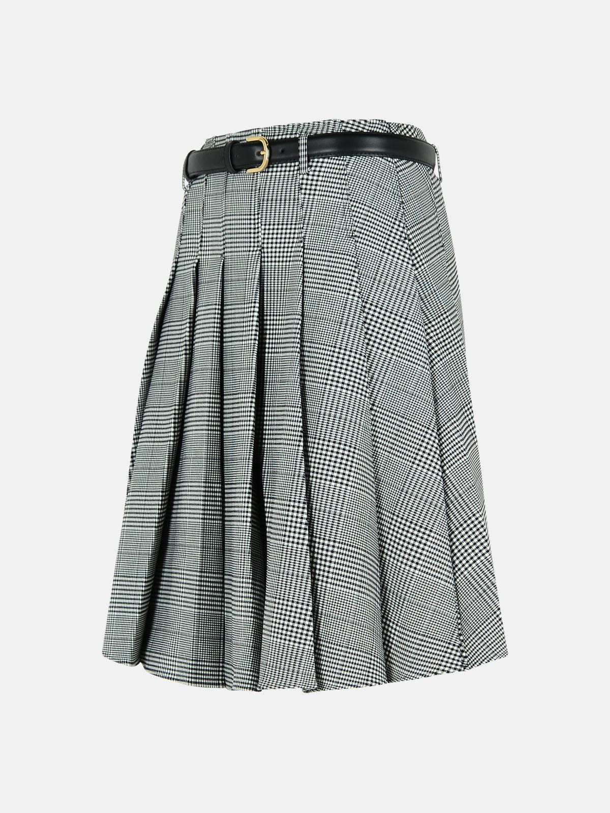 BLACK VISCOSE BLEND SKIRT - 2