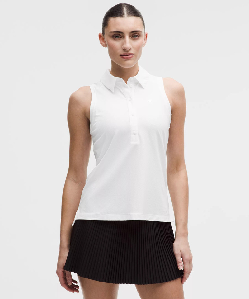 Quick-Dry Sleeveless Polo Shirt *Straight Hem 1