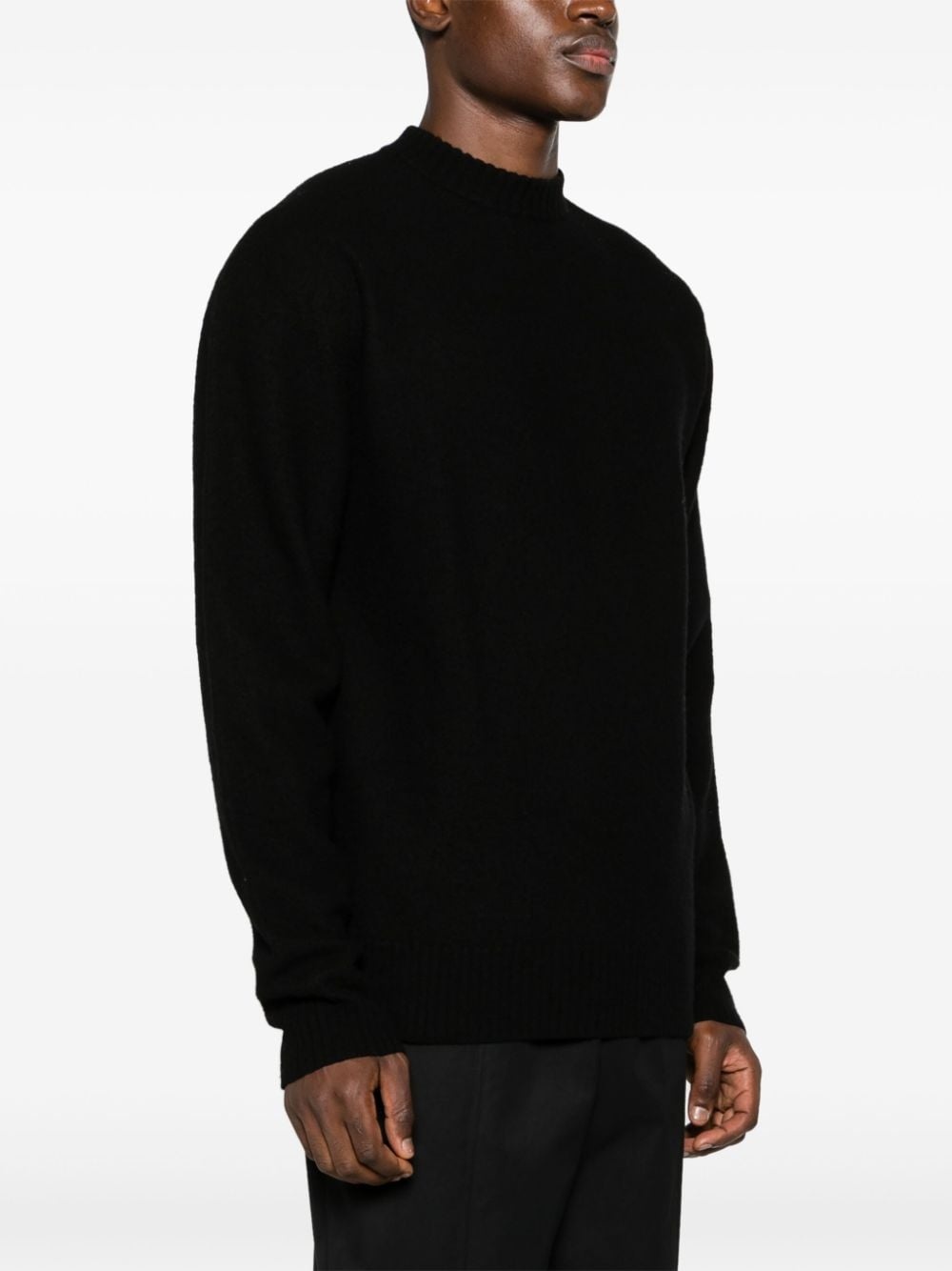 crew-neck boiled wool jumper - 3