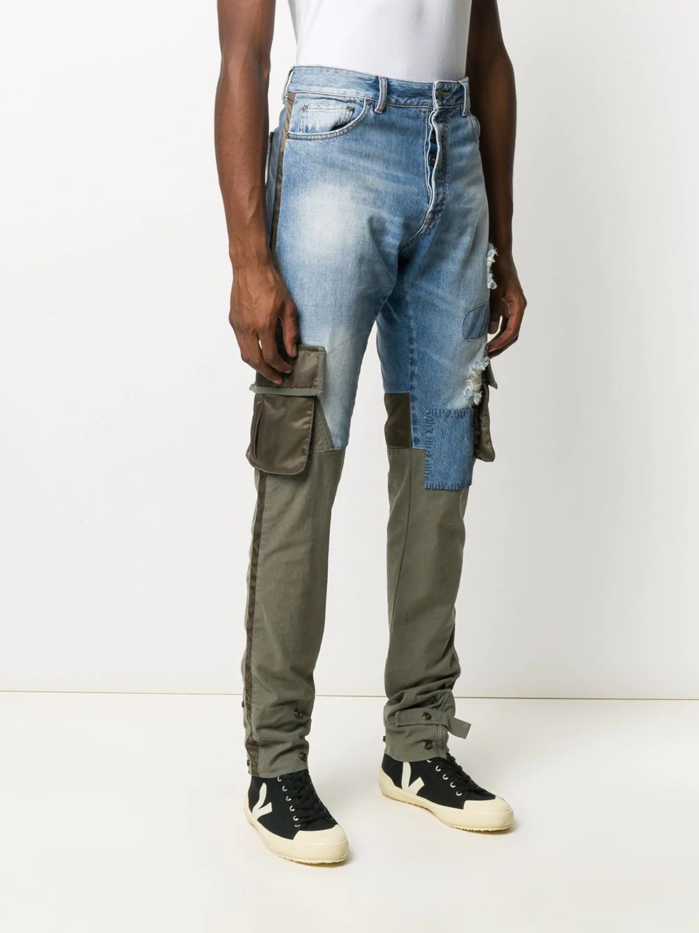 hybrid denim-cargo trousers - 3