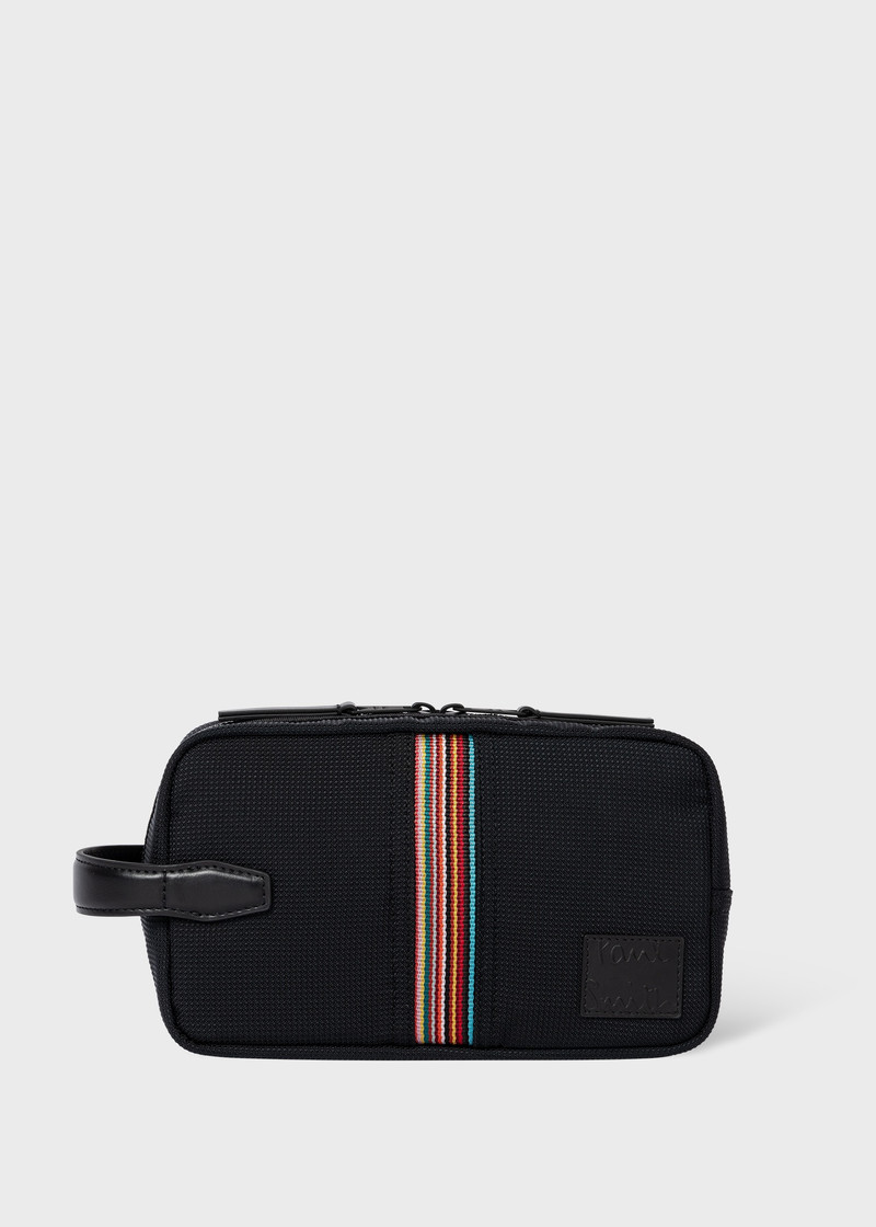 Black 'Signature Stripe' Wash Bag 1
