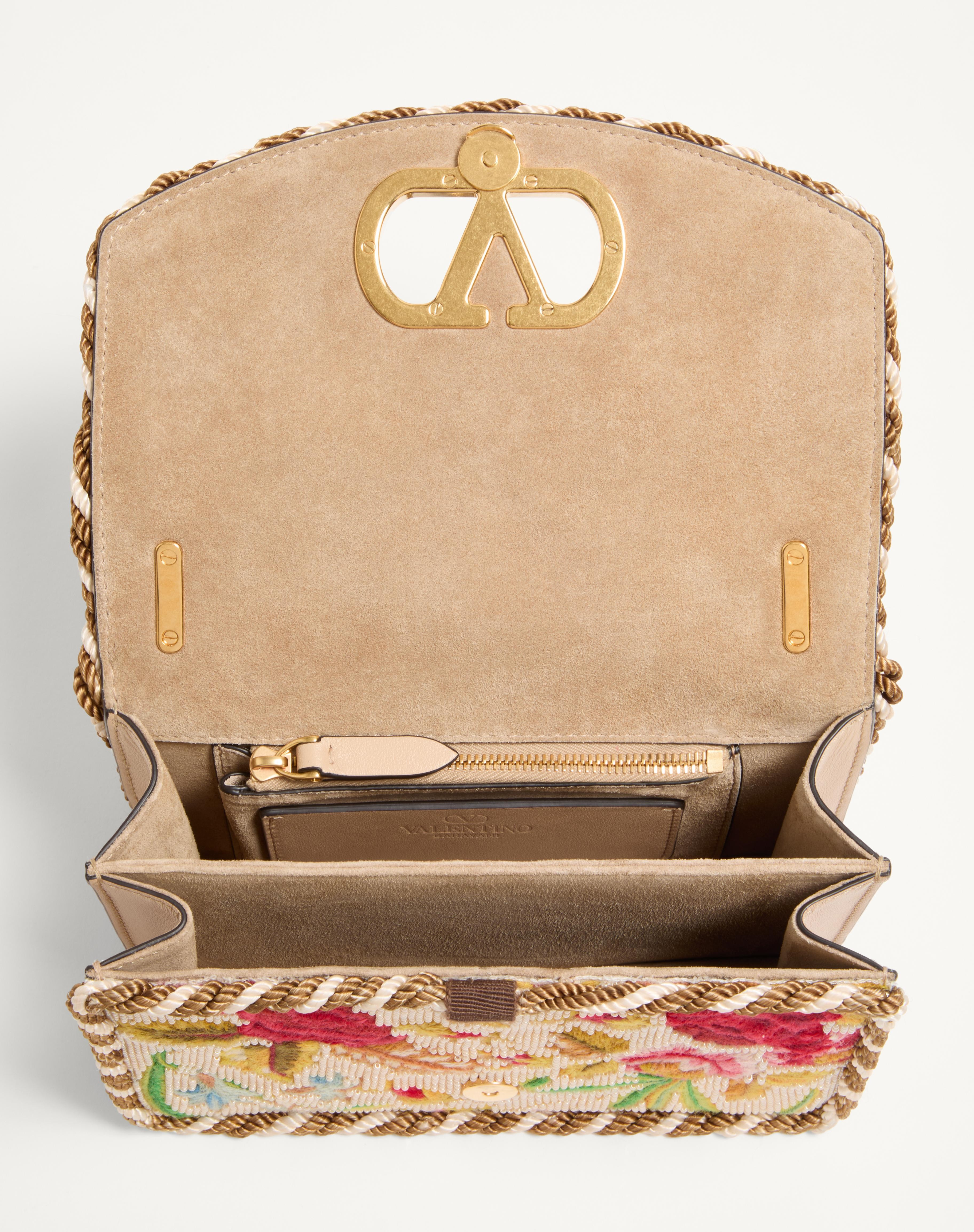 VALENTINO GARAVANI VAIN SMALL EMBROIDERED SHOULDER BAG - 6