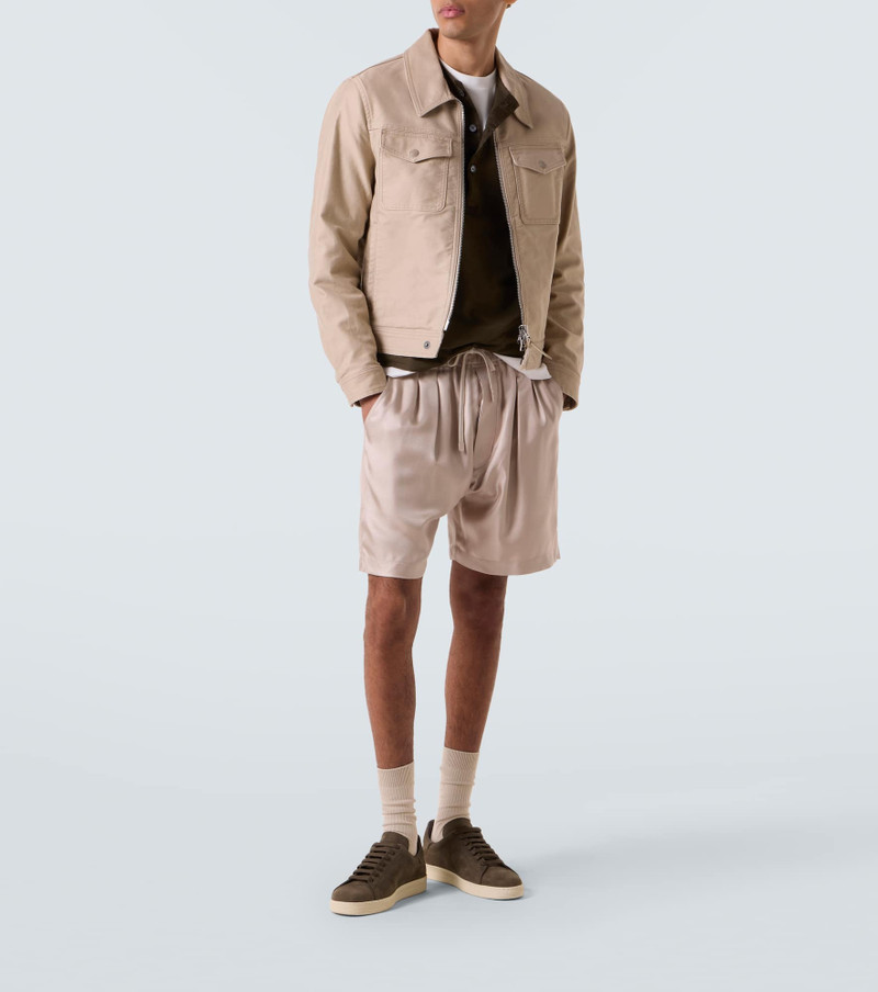 TOM FORD Ribbed-knit cotton-blend Henley shirt outlook
