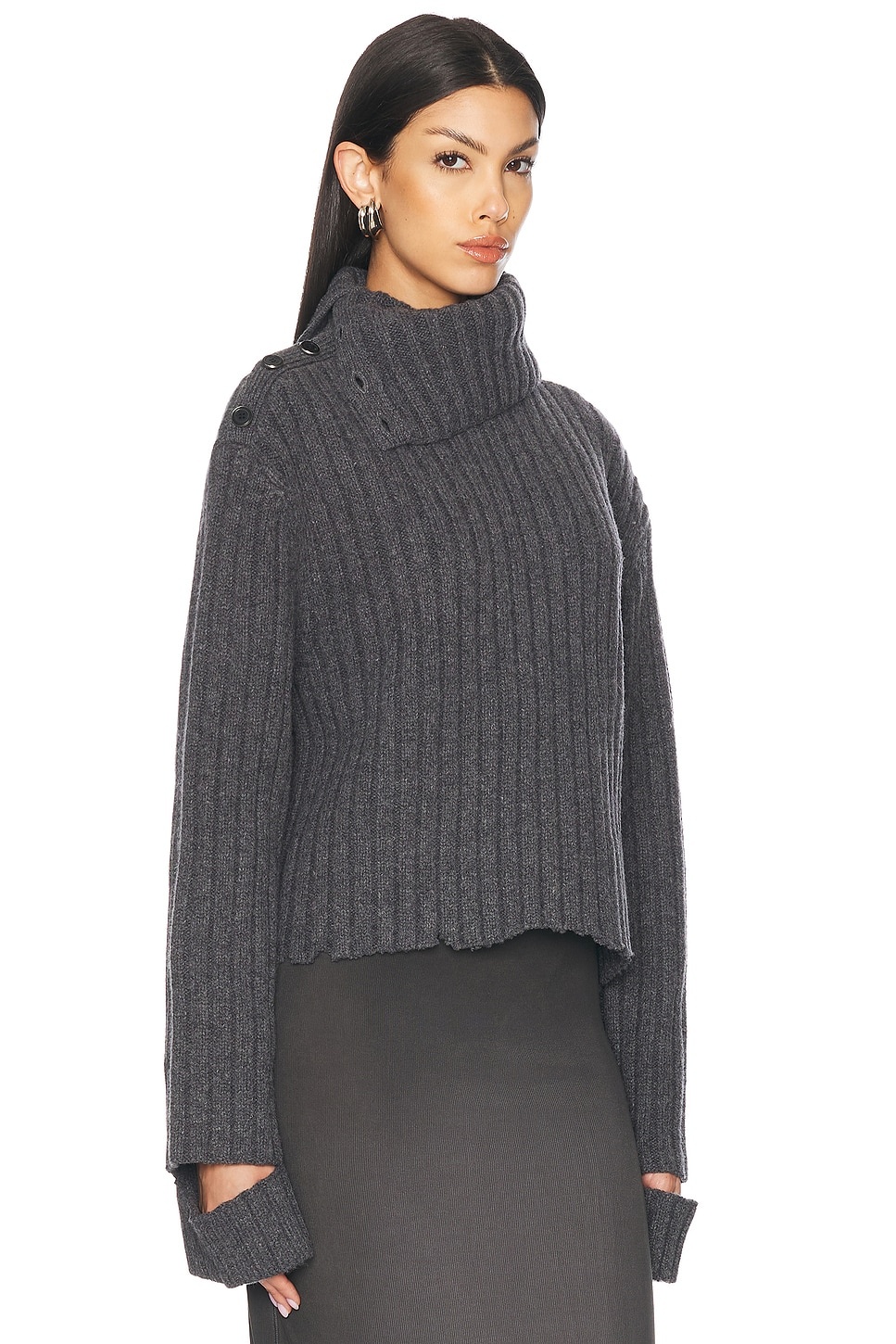 Cut Out Sleeve Sweater - 2