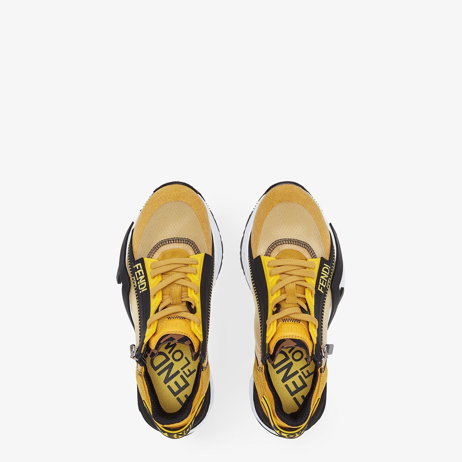 Low-tops in yellow nylon and suede - 4