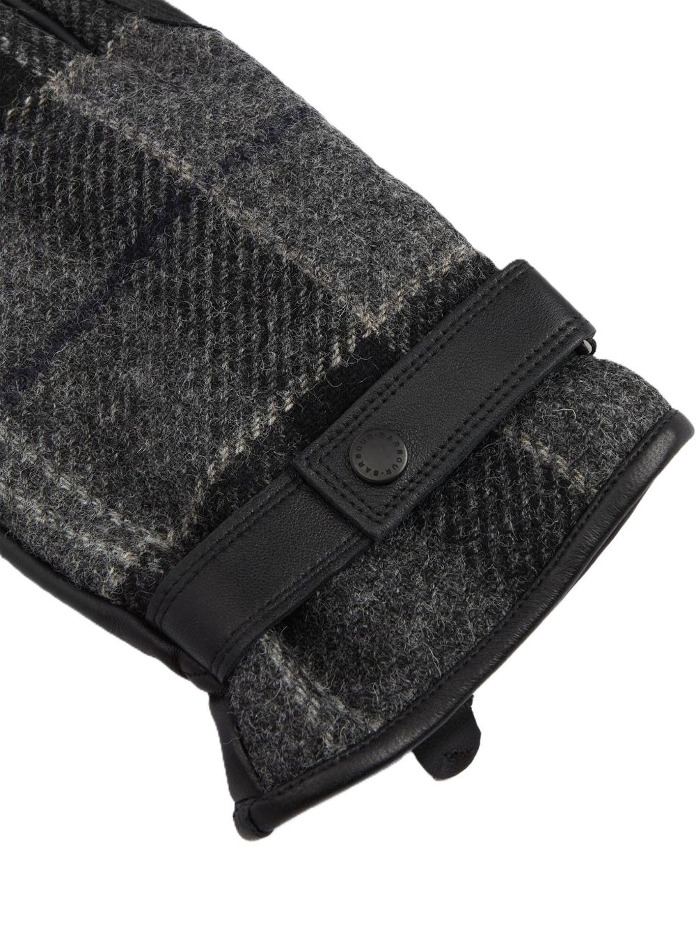 leather-panelled tweed gloves - 2