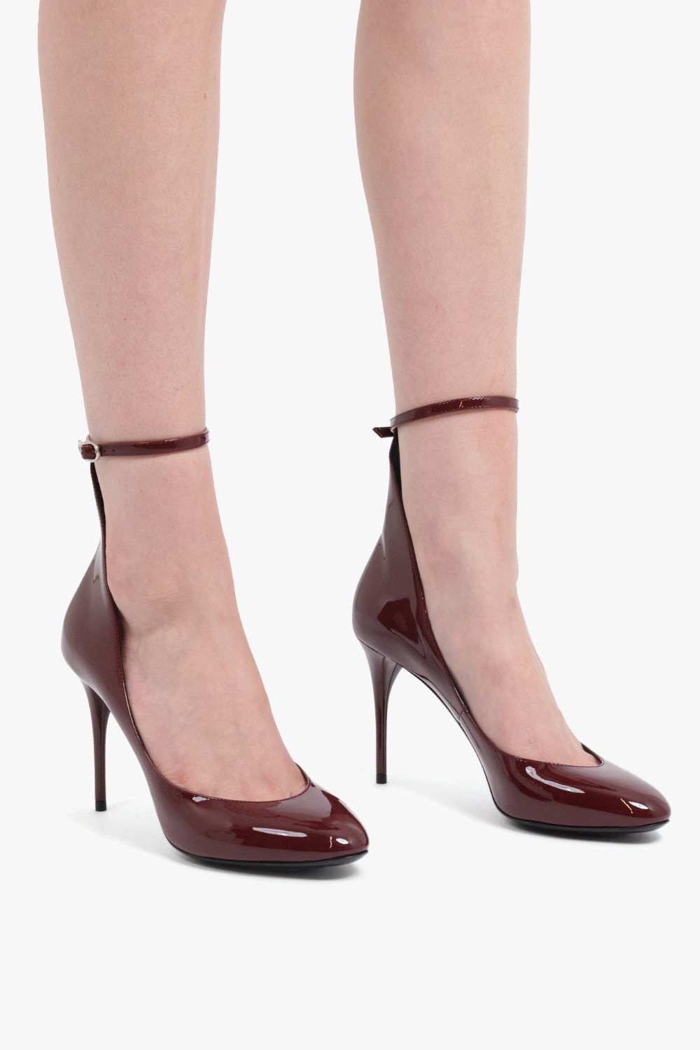 DECOLLETTE PATENT 90MM PUMP HEELS | GARNET RED - 5