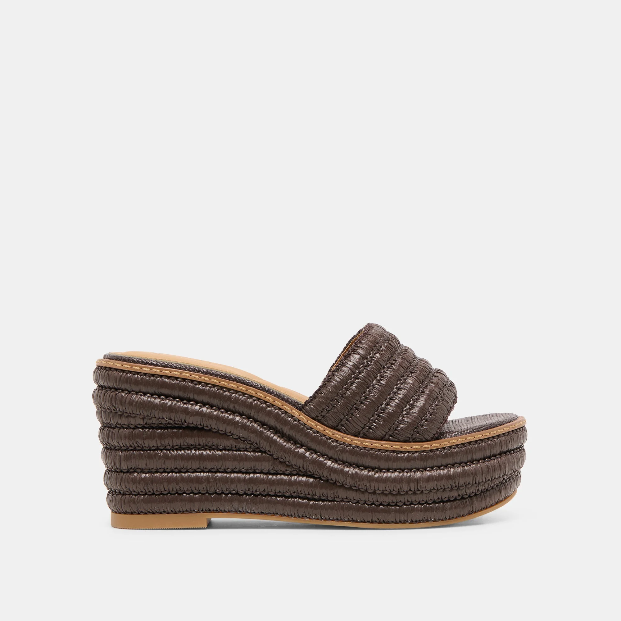 THRONE WEDGES CHOCOLATE RAFFIA - 1
