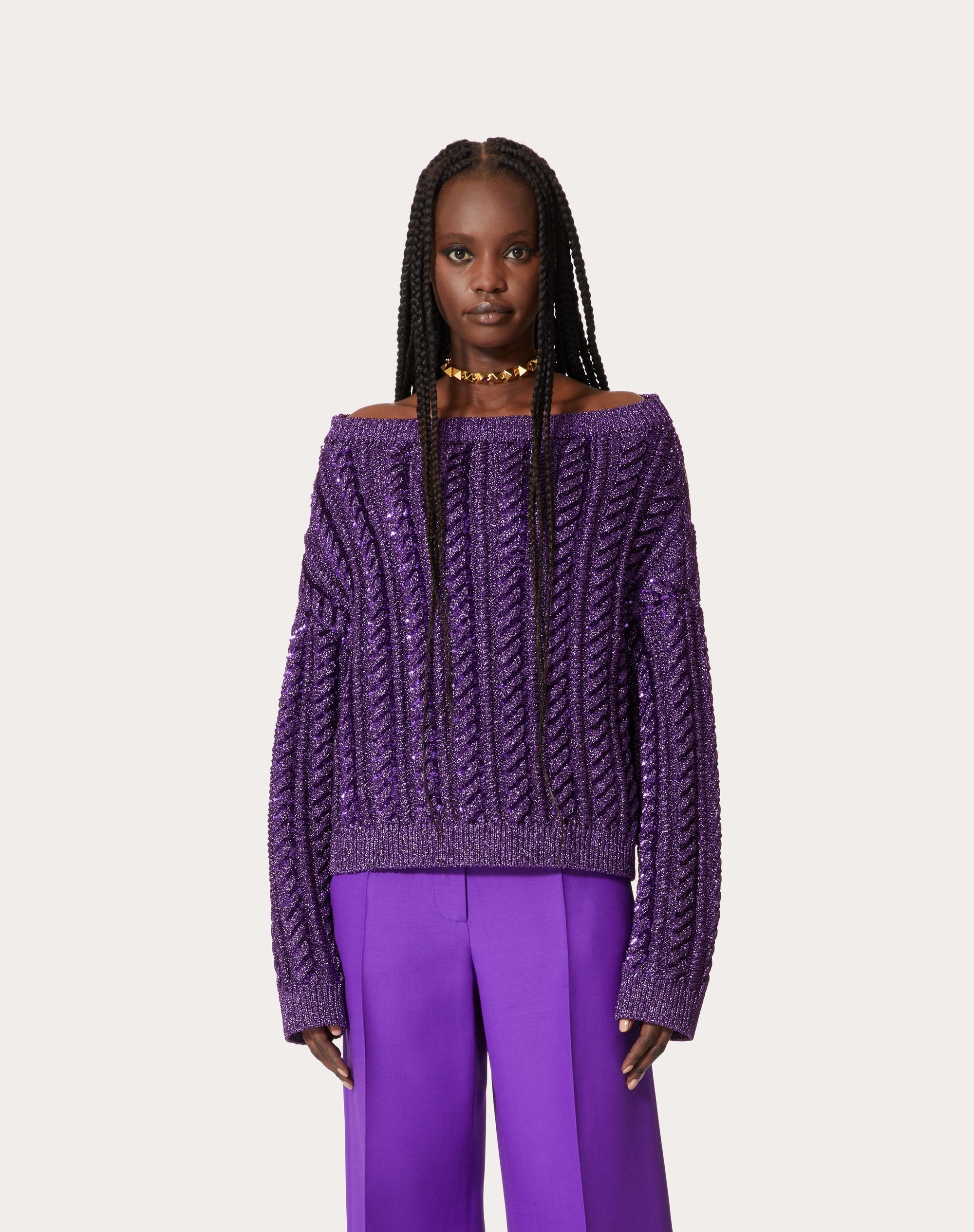 EMBROIDERED LUREX SWEATER - 3