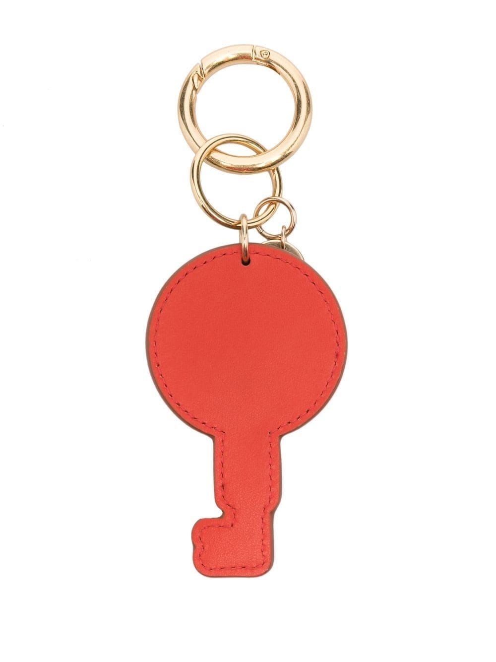 logo-print leather keyring - 2