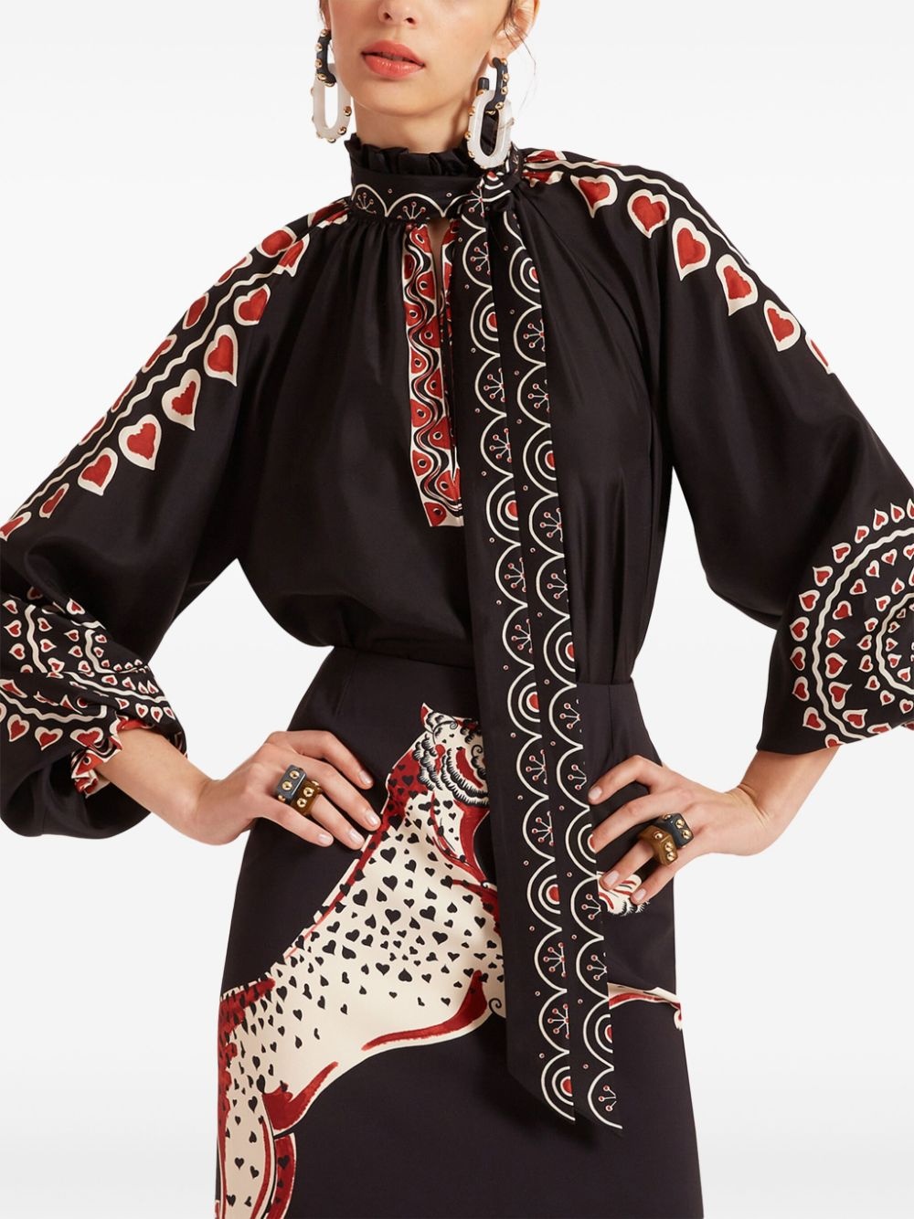 Cerere silk PlacÃ©e-print blouse - 3