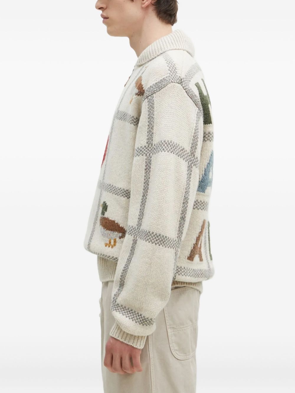 intarsia-knit half-zip sweater - 2