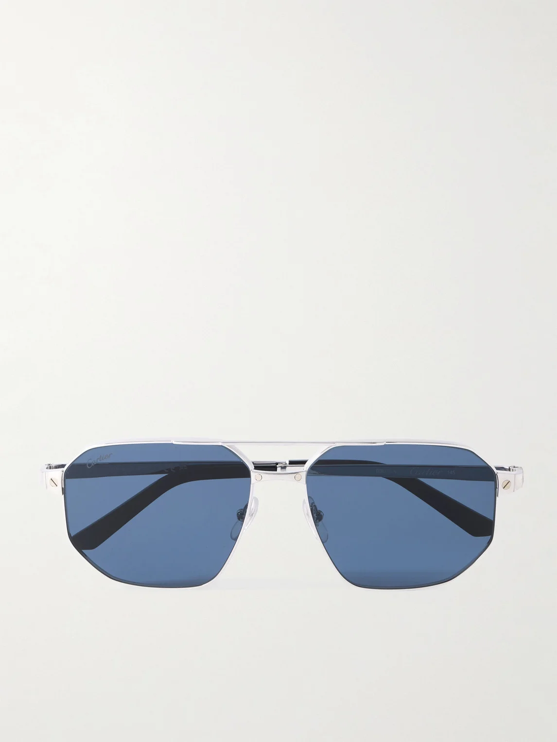 Santos de Cartier Aviator-Style Silver and Gold-Tone Sunglasses - 1