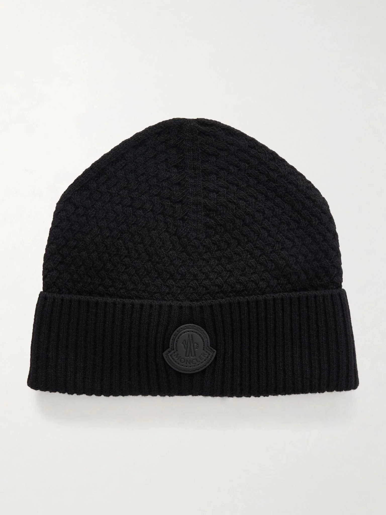 Logo-Appliquéd Wool and Cashmere-Blend Beanie Black - 1