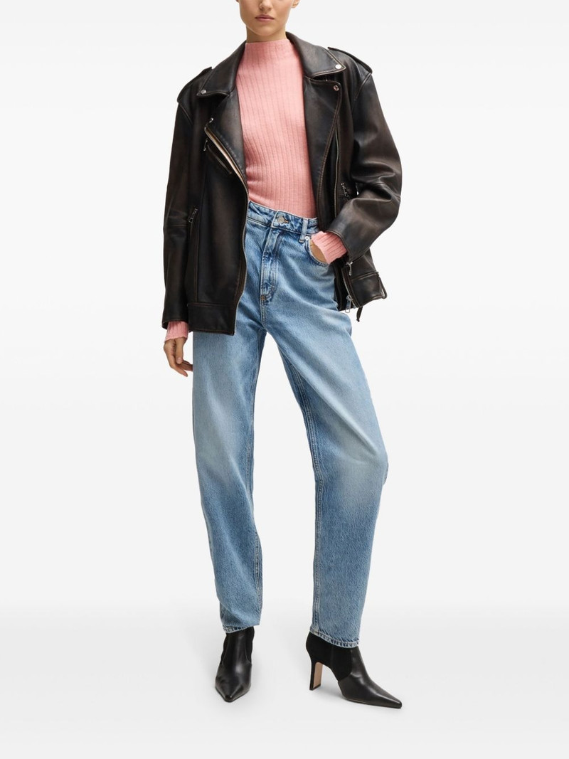 BOSS mock-neck ribbed-knit jumper outlook