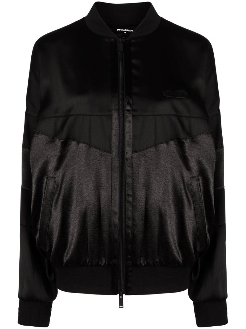 shine-effect bomber jacket 1