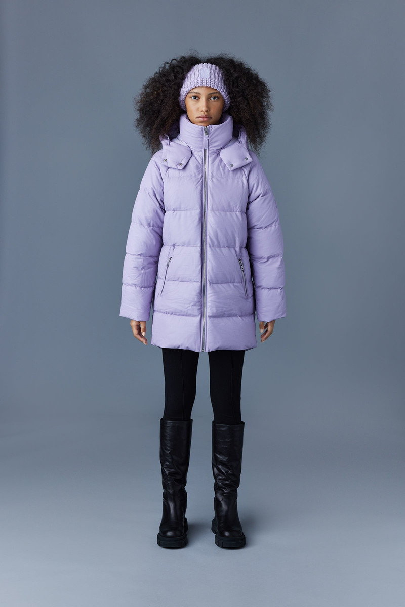MACKAGE KARSYN (R) Leather down jacket with removable hood outlook