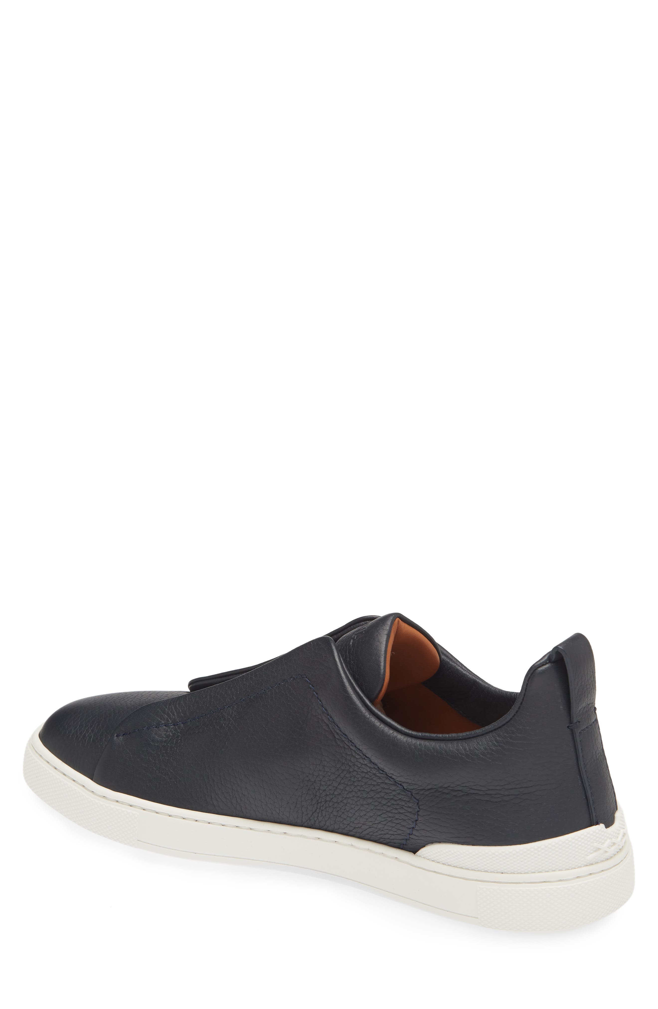 Triple Stitch Deerskin Leather Slip-On Sneaker - 2