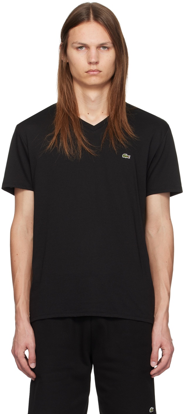 Black V-Neck T-Shirt - 1