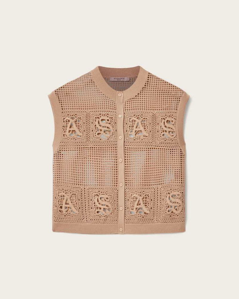 KYRA OPEN KNIT CROCHET COTTON VEST 1