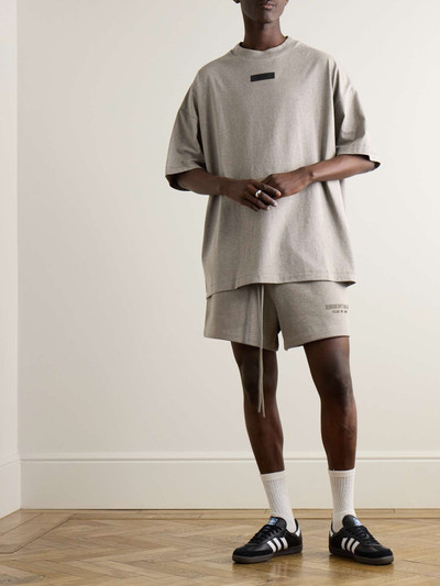 ESSENTIALS Wide-Leg Logo-Appliquéd Cotton-Blend Jersey Drawstring Shorts outlook