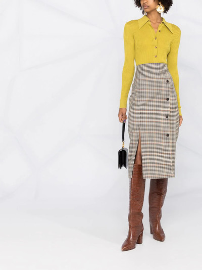 Victoria Beckham check-pattern pencil skirt outlook