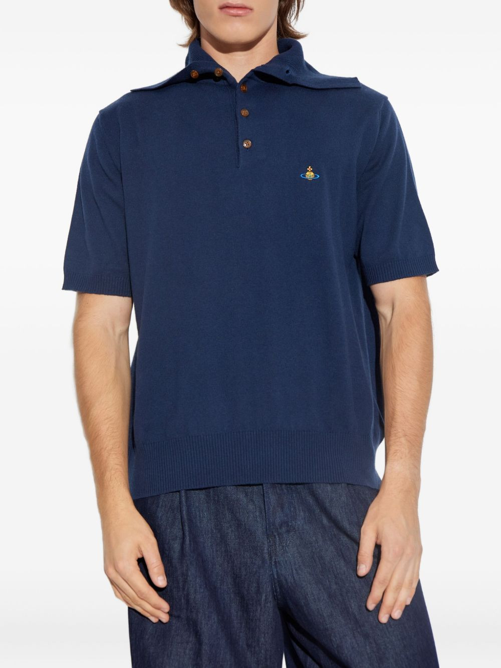 orb-embroidered polo shirt - 3