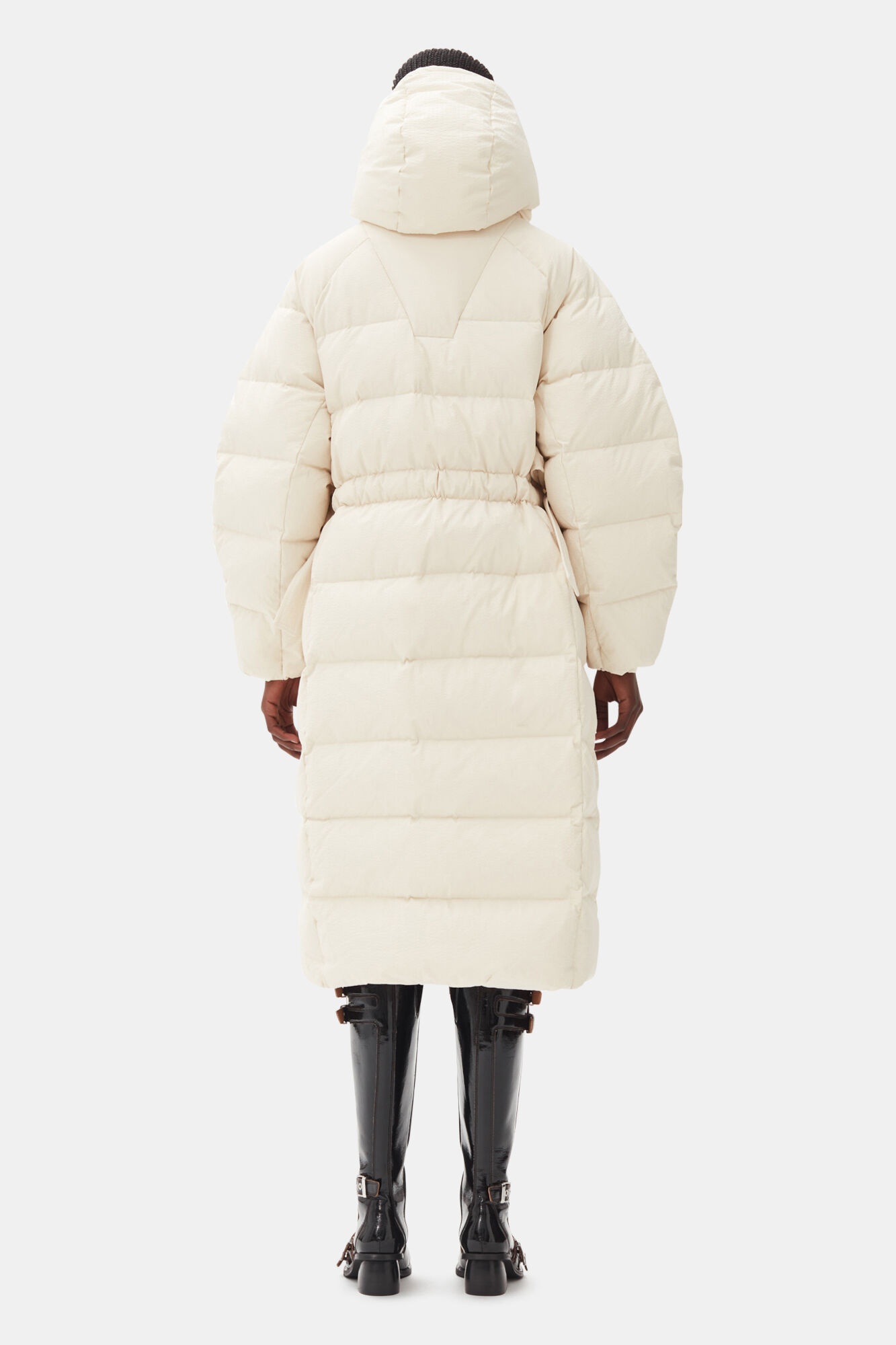 WHITE TECH PUFFER COAT - 5