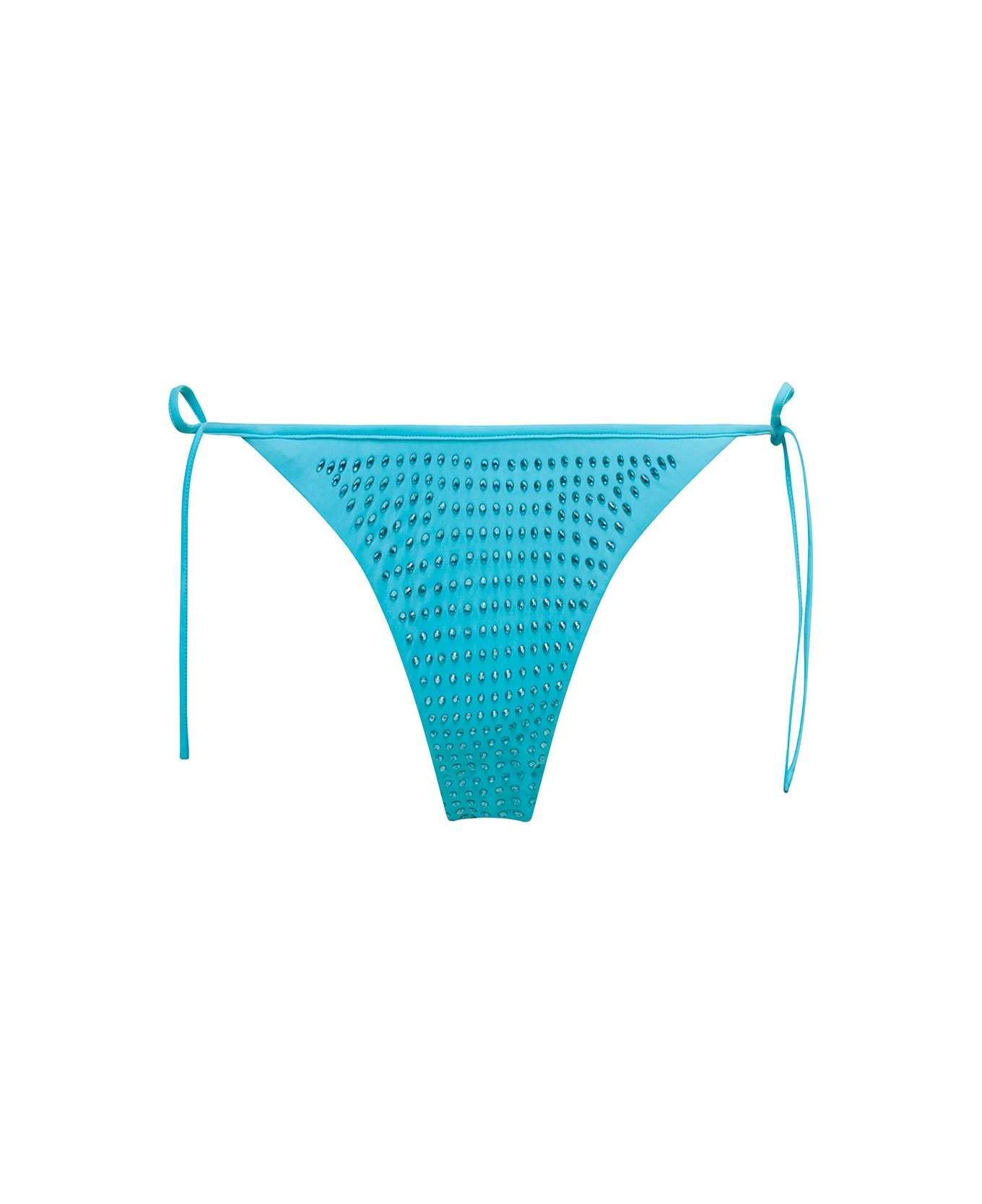 Bikini Bottom With All-over Crystal Embellishment In Light-blue Polyamide Woman - 1