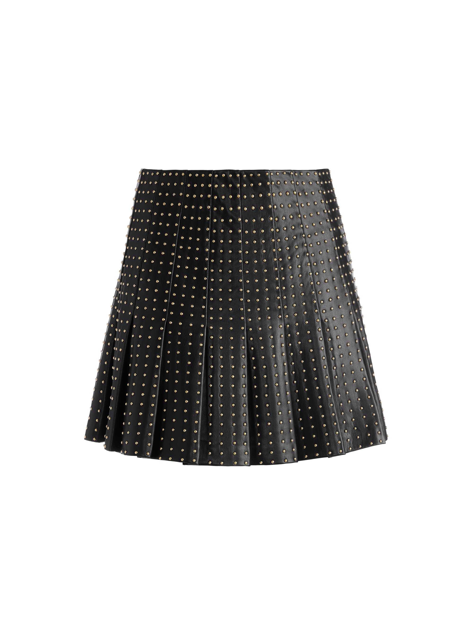 CARTER VEGAN LEATHER STUDDED MINI SKIRT - 1