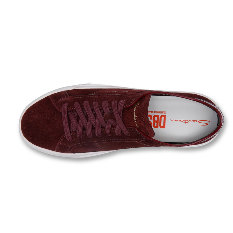Men's burgundy suede Double Buckle Sneaker 4