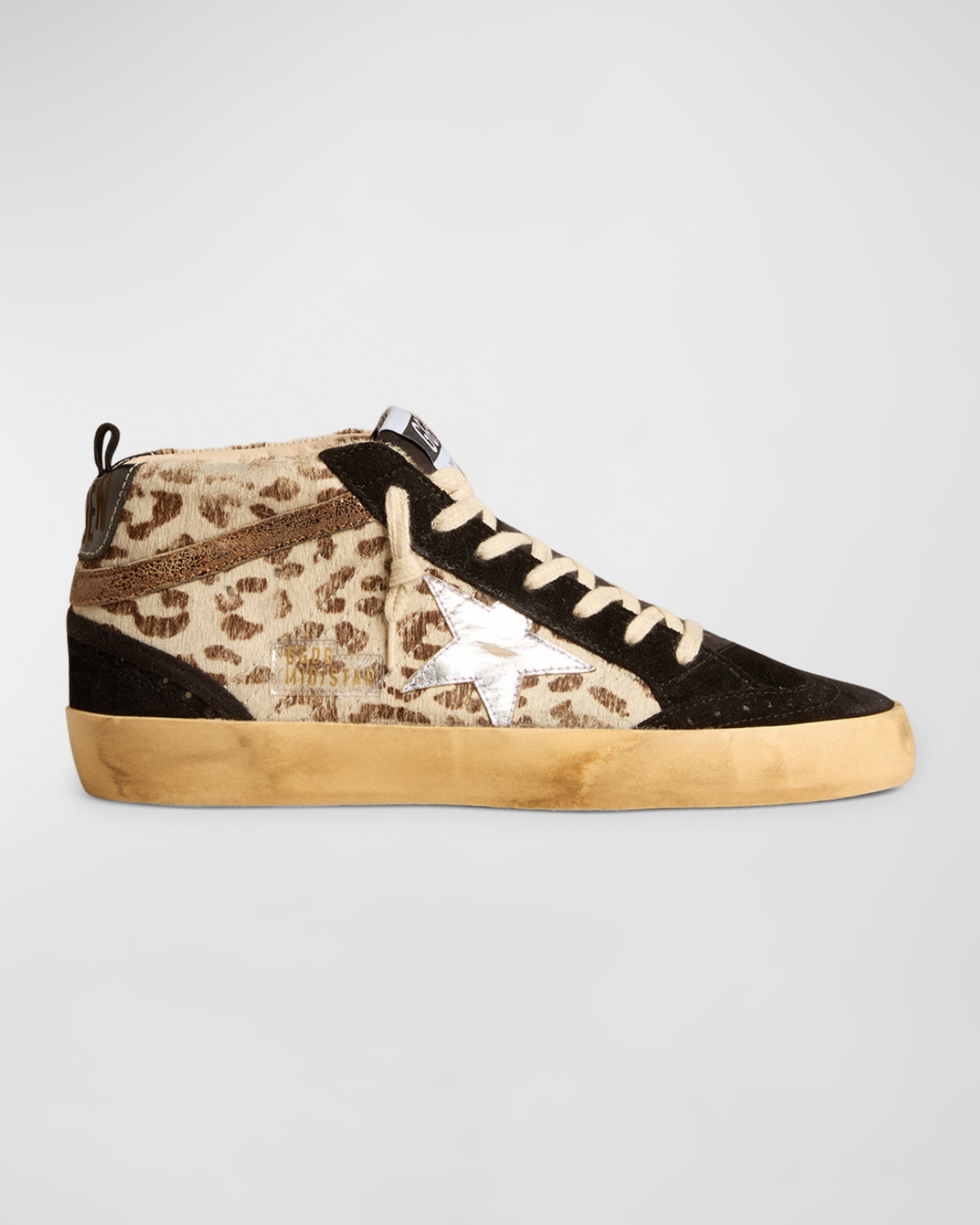 Mid Star Leopard-Print Suede Sneakers - 1