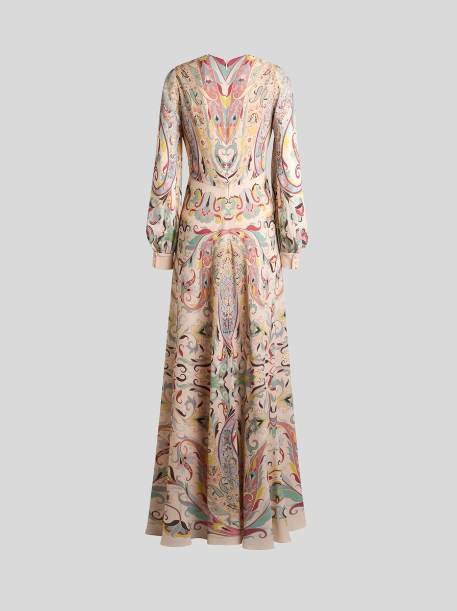 LONG DRESS IN PRINTED STRETCH SABLE - 5