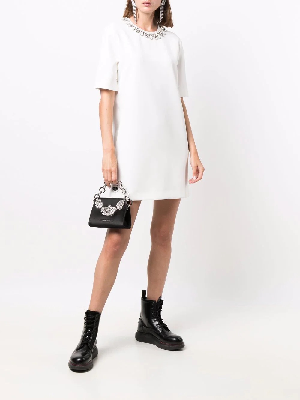 crystal-embellished T-shirt dress - 2