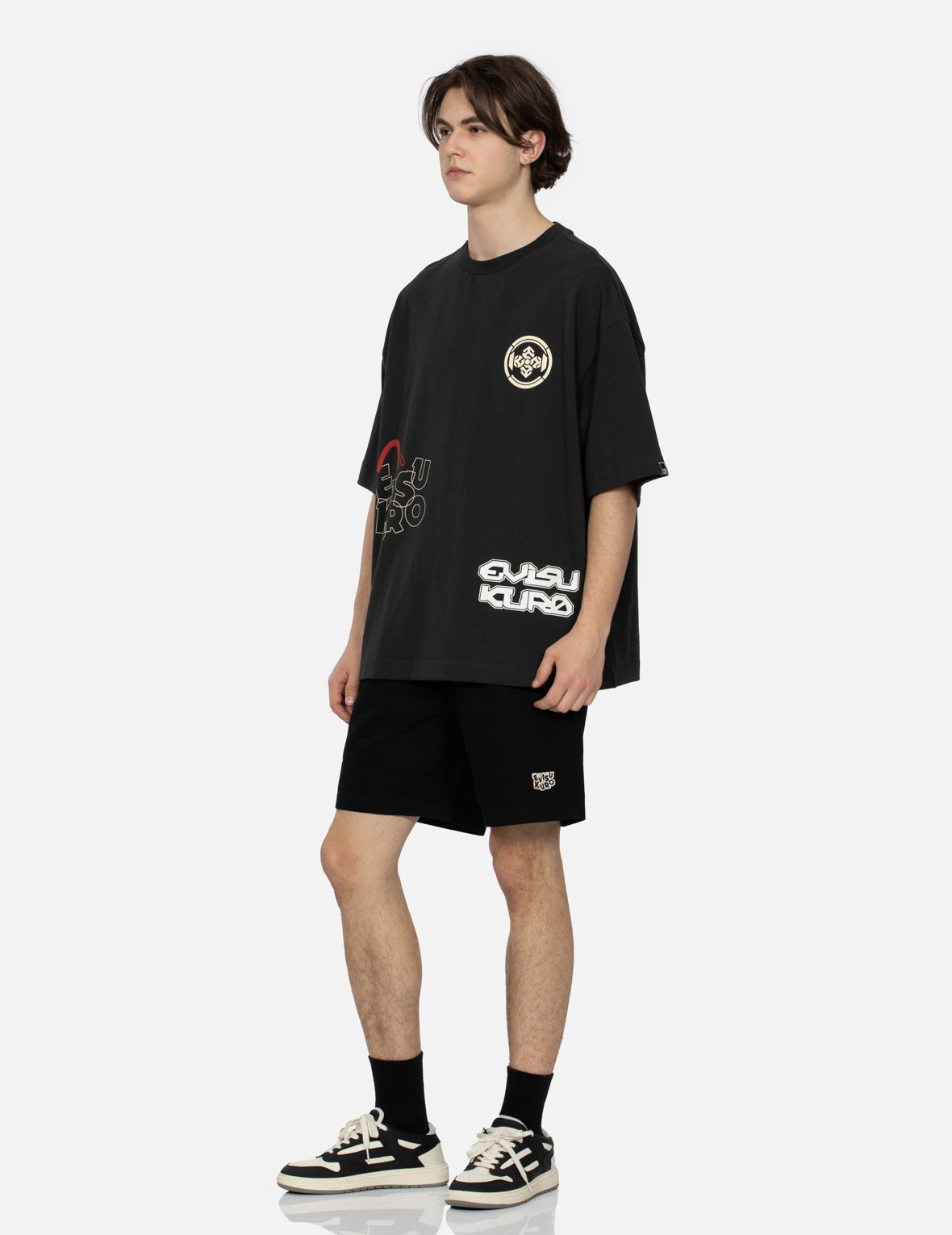 Seagull and Logo Print Relax Fit Panel Shorts - 3