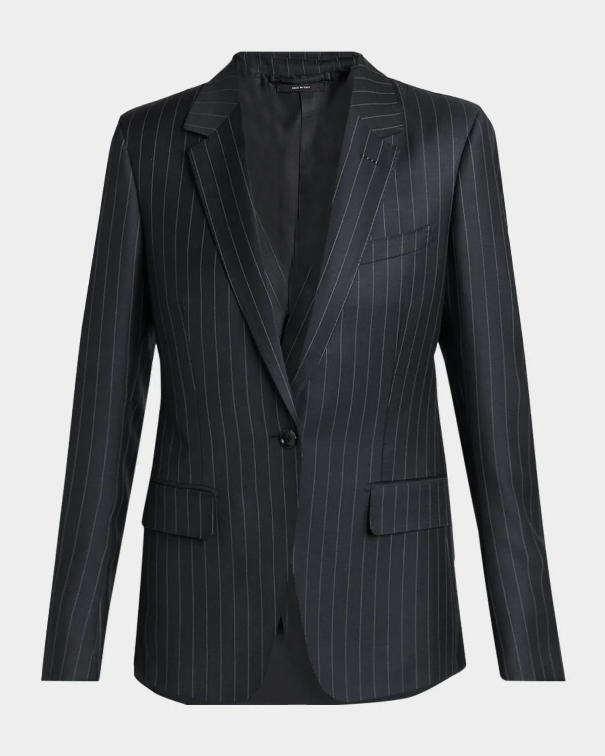 Wool-Mohair Pinstripe Blazer - 1