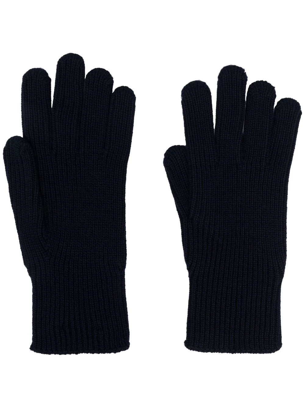 logo-patch wool gloves - 1