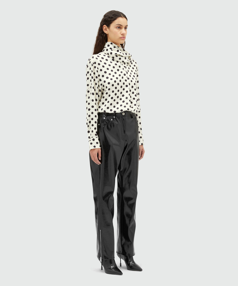 Petent leather pants with bottom zipper 4