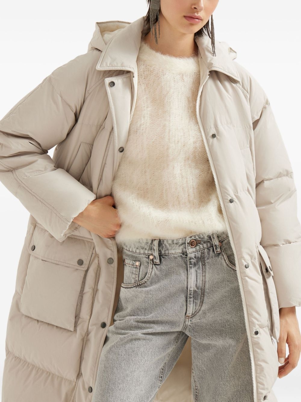 hooded quilted coat - 4