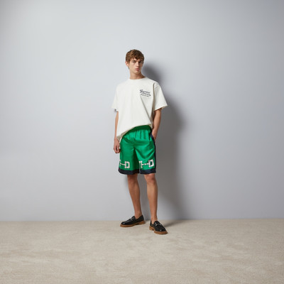 GUCCI Silk shorts with Horsebit print outlook