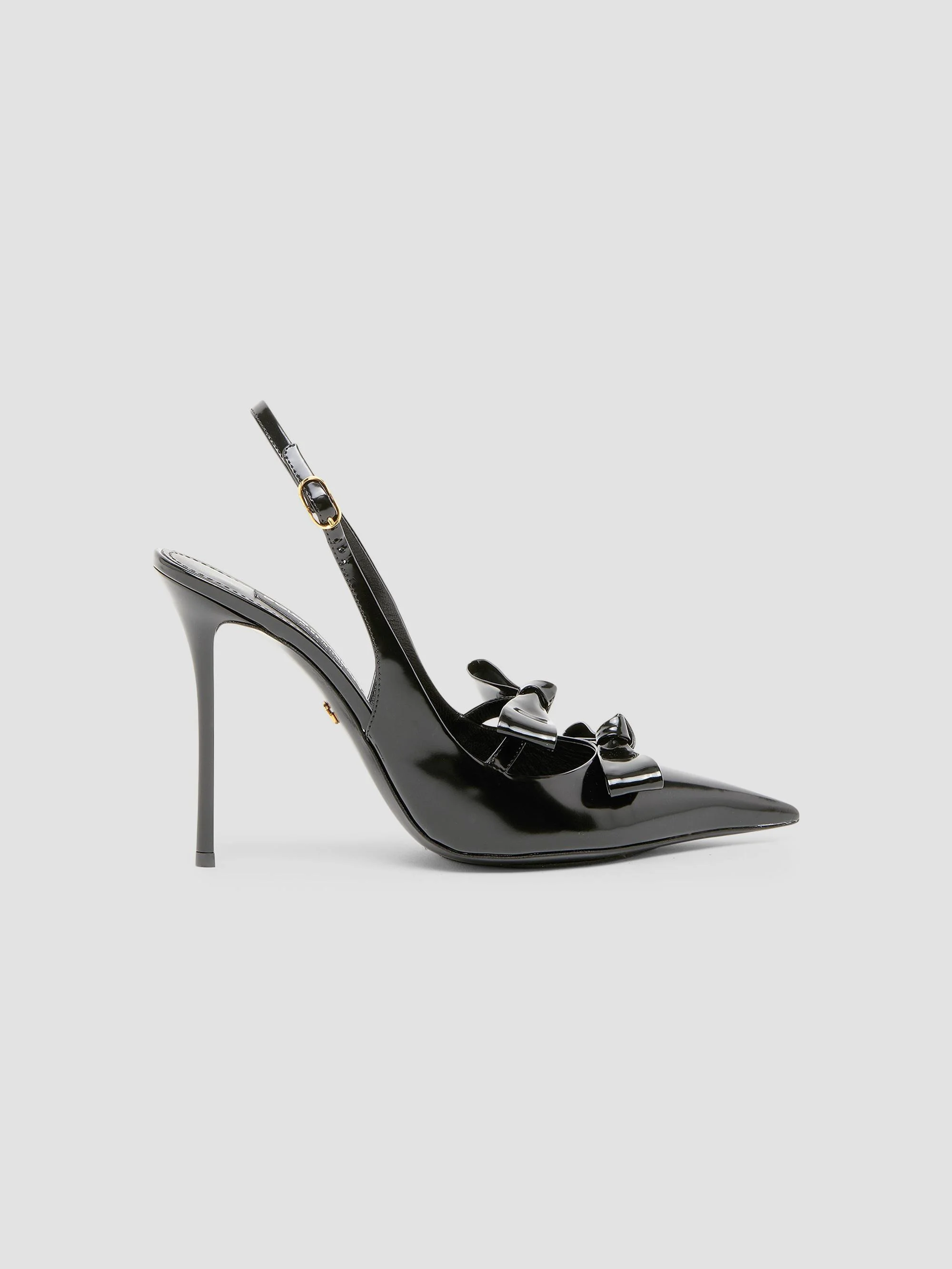 Women's 90MM Patent Leather Slingback Pumps - Nero - 1