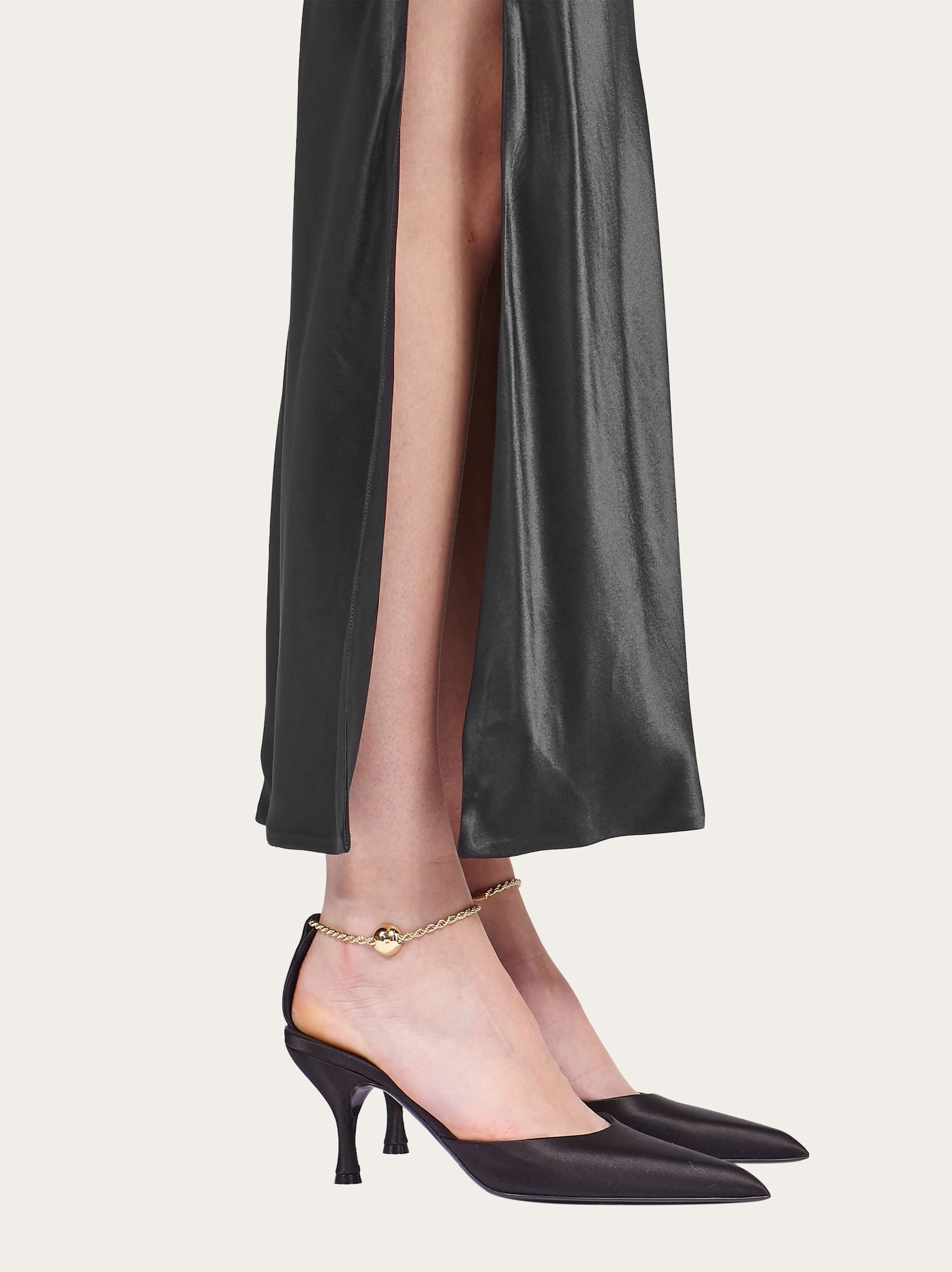 Longline satin skirt - 4