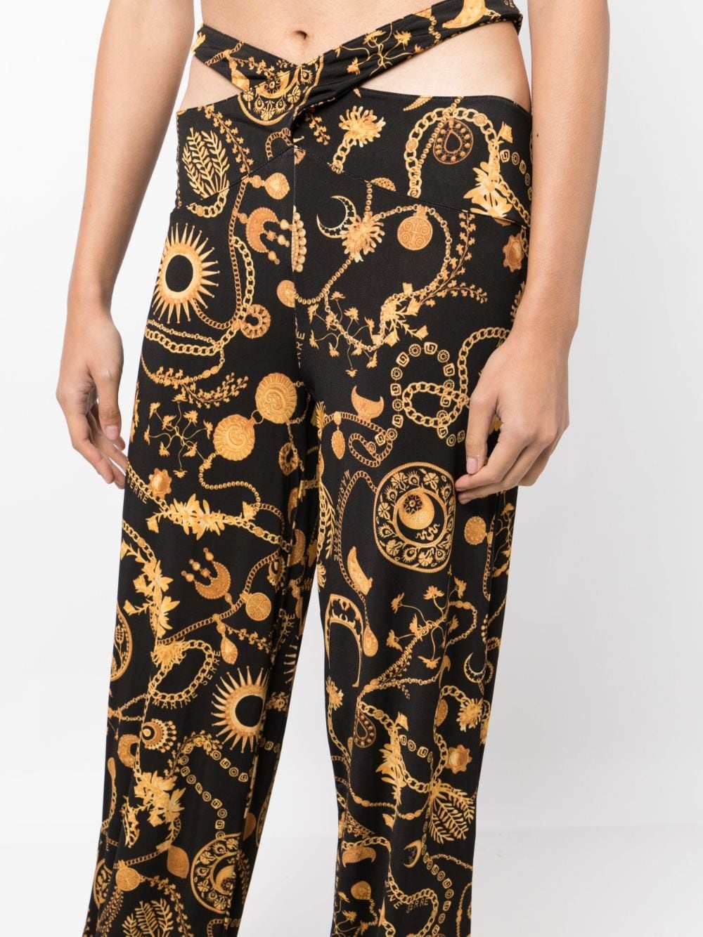 graphic-print straight-leg trousers - 5
