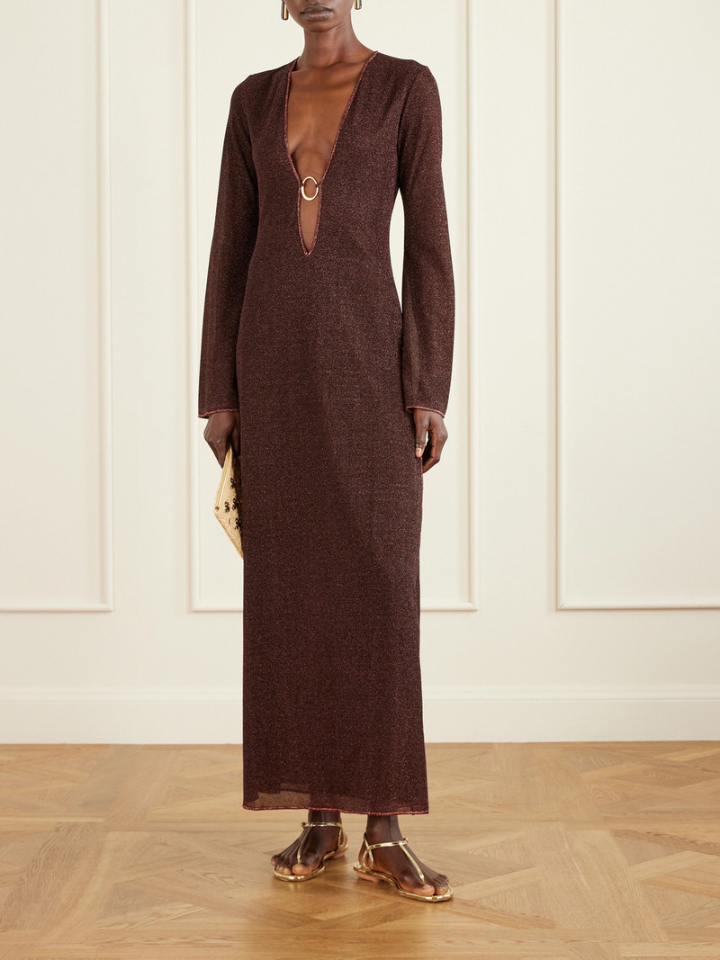 Oséree Lumière Metallic Stretch-knit Kaftan outlook