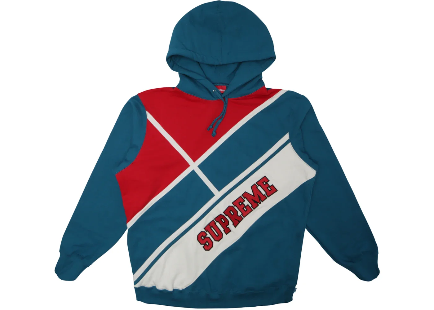 Supreme Diagonal Hooded Sweatshirt Dark Aqua - 1