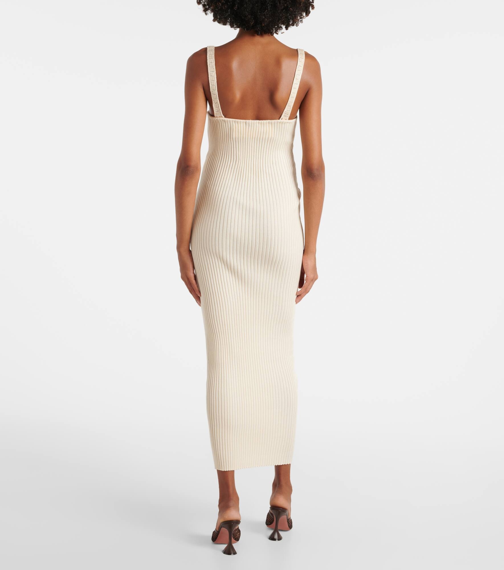 Ribbed-knit cotton midi dress - 3