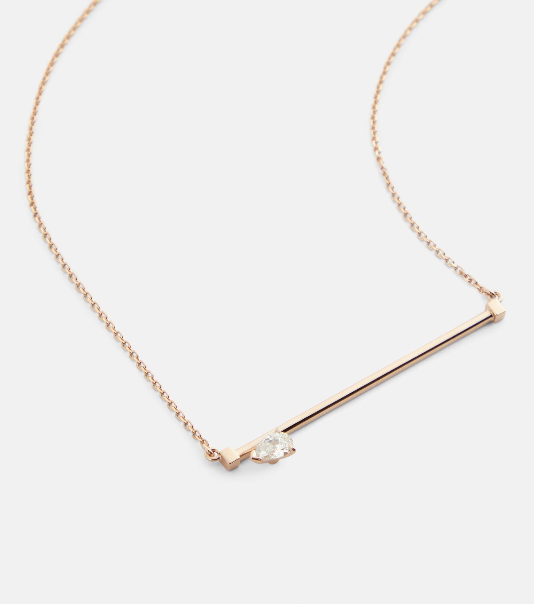 Serti Sur Vide 18kt rose gold necklace with diamond - 6