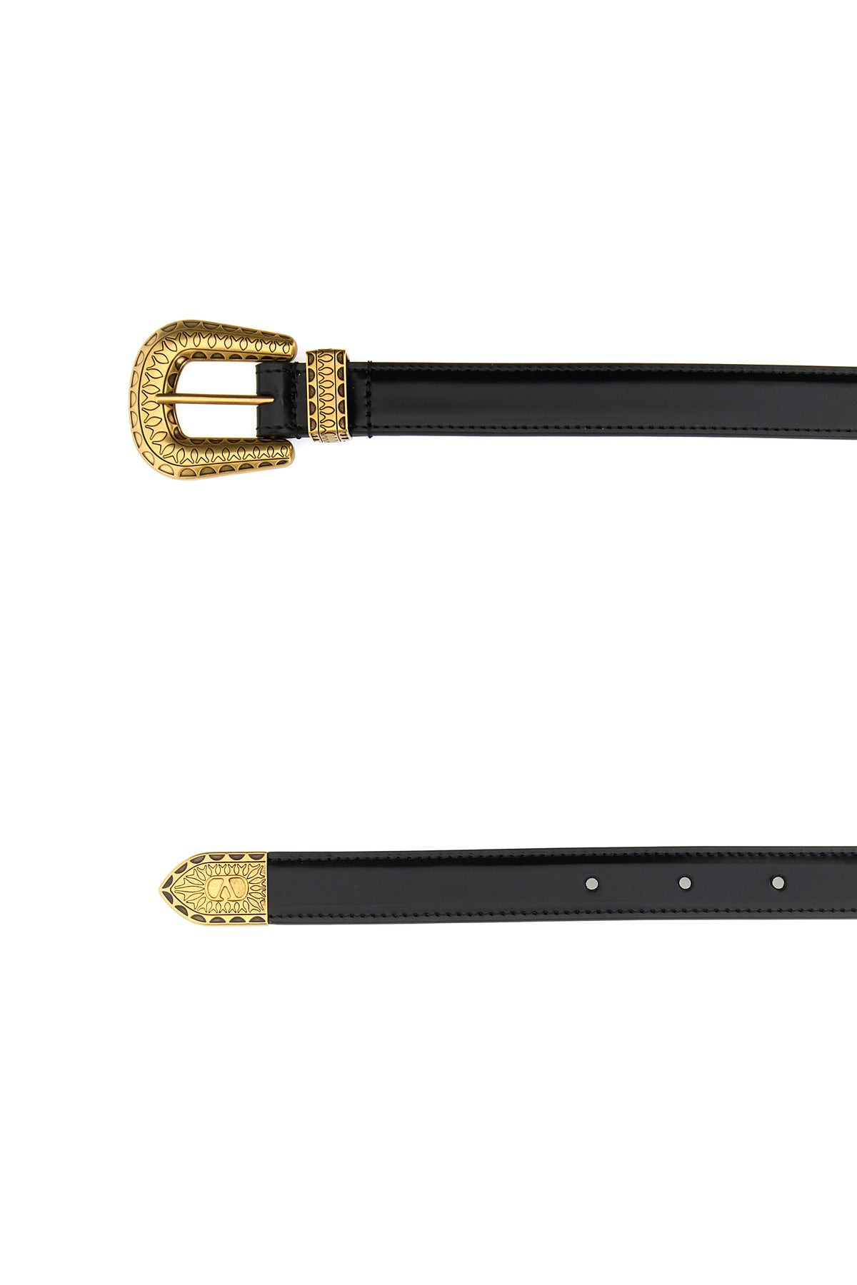 Black leather belt - 2